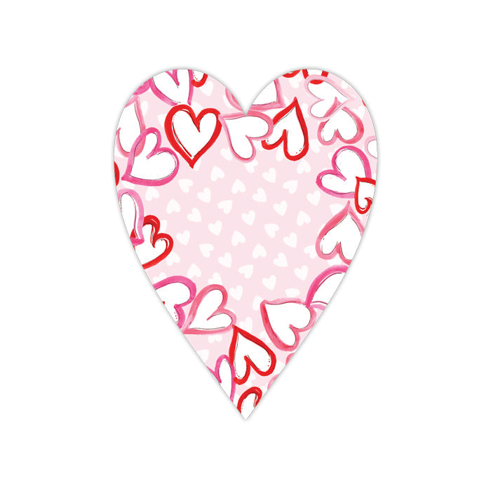 Hand Painted Pink & Red Hearts Die-Cut Accents