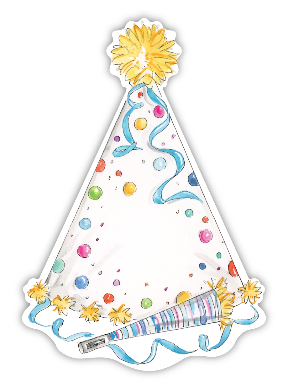 Colorful Party Hat Die-Cut Accents