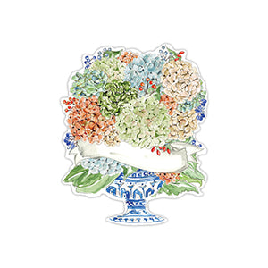 Autumn Feast Hydrangeas In Chinoiserie Pot Die-Cut Accents
