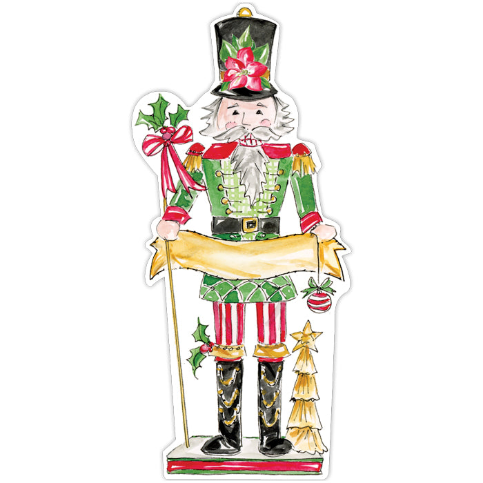 Red Green and Gold Poinsettia Nutcracker Die-Cut Accents