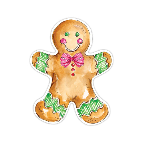 Gingerbread Man Green And Pink Die-Cut Accents