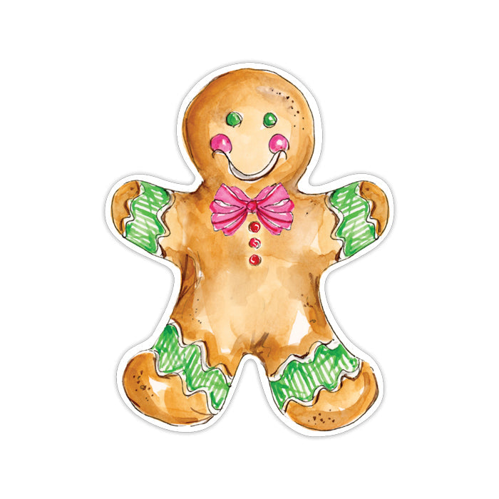 Gingerbread Man Green And Pink Die-Cut Accents