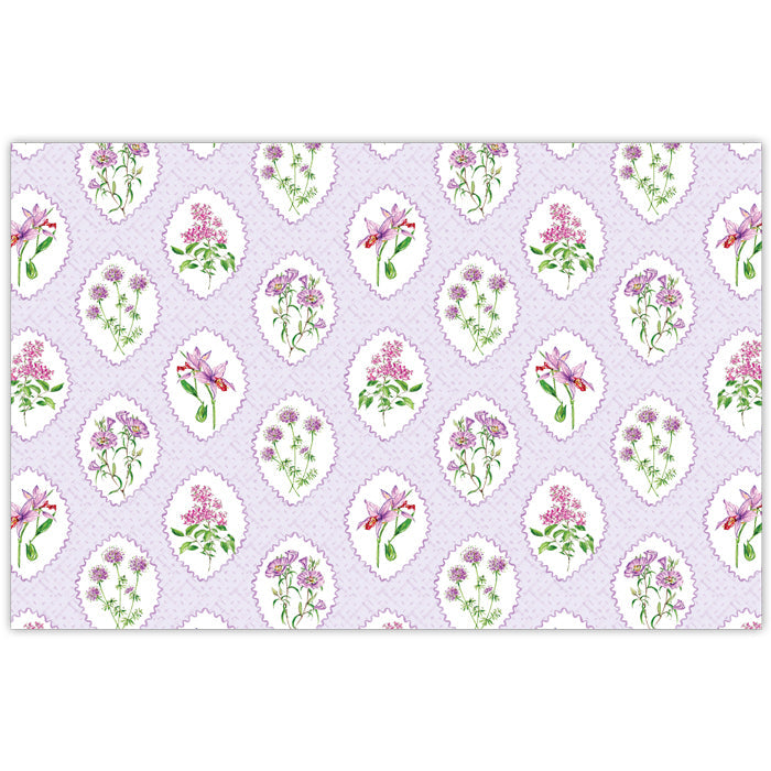 Lavender Botanical Frame Pattern Placemats