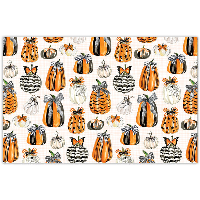 Orange & Black Pattern Pumpkins Placemats