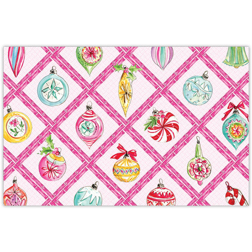 Vintage Pink Cane Icon Placemats