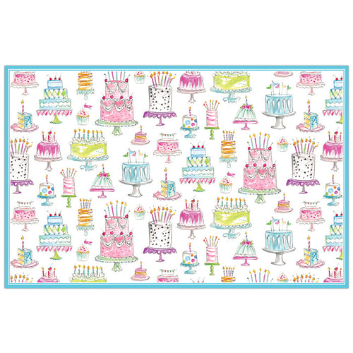 Handpainted Colorful Birthday Cakes Placemat