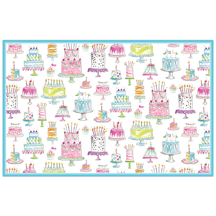 Handpainted Colorful Birthday Cakes Placemat