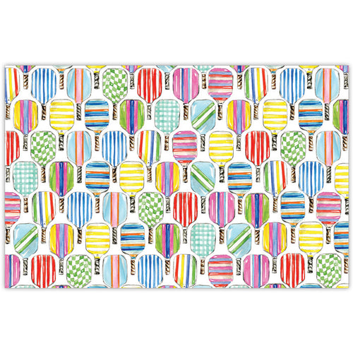 Colorful Pickleball Paddle Pattern Placemats