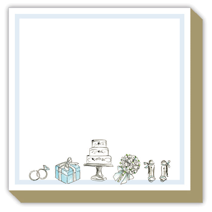 Hand Painted Bridal Icons with Blue Border Luxe Pad