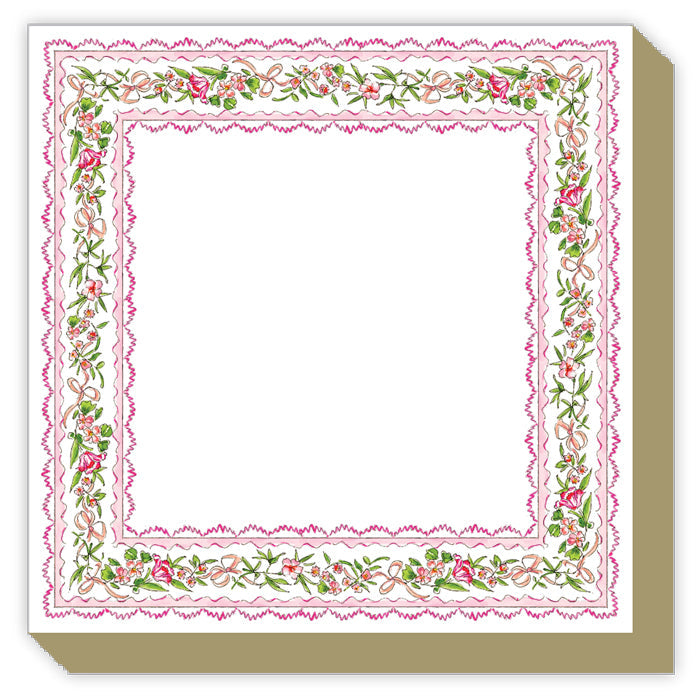 Pink Botanical Stripe Luxe Notepad