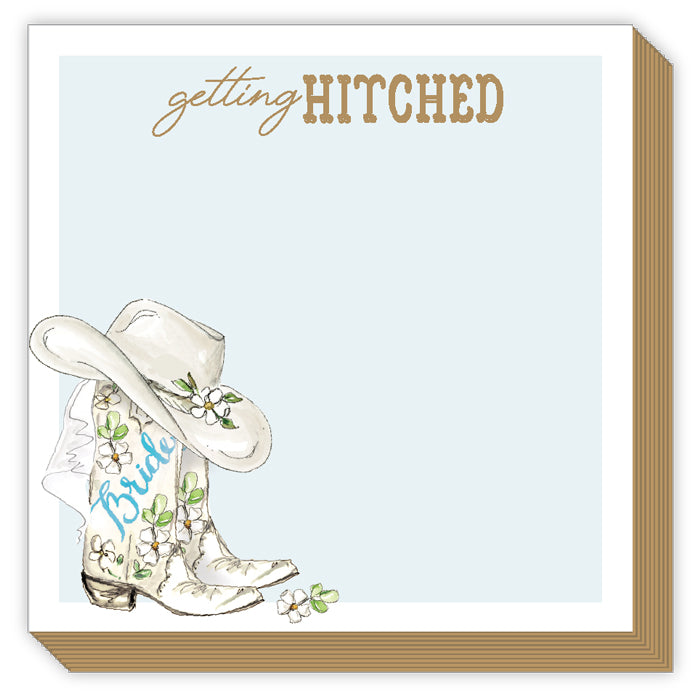 Getting Hitched Wedding Boots And Hat Luxe Notepad