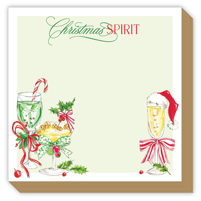 Christmas Spirit Red and Green Cocktails Luxe Notepad