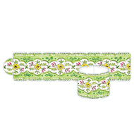 Green Botanical Stripe Napkin Rings