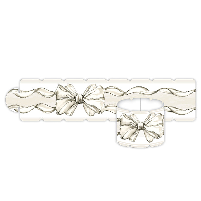 Hand Painted Cream Bow Napkin Ring