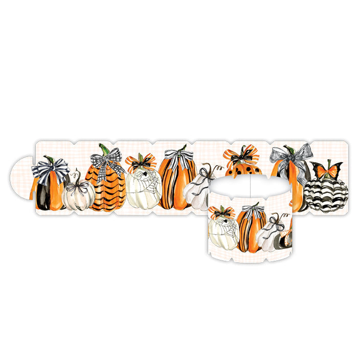 Orange & Black Pattern Pumpkins Napkin Rings