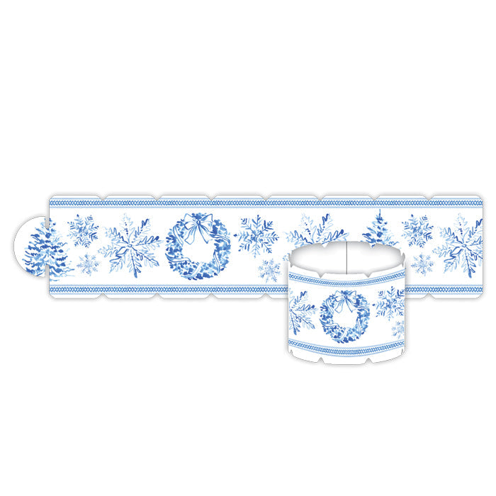 Blue Christmas Toile Napkin Ring