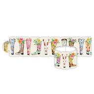 Fancy Western Boots With Flowers Napkin Rings