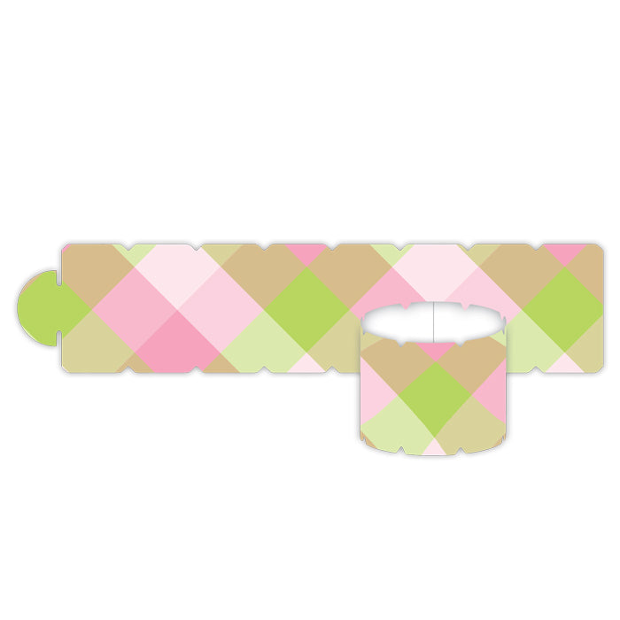 Pink & Green Buffalo Check Napkin Rings