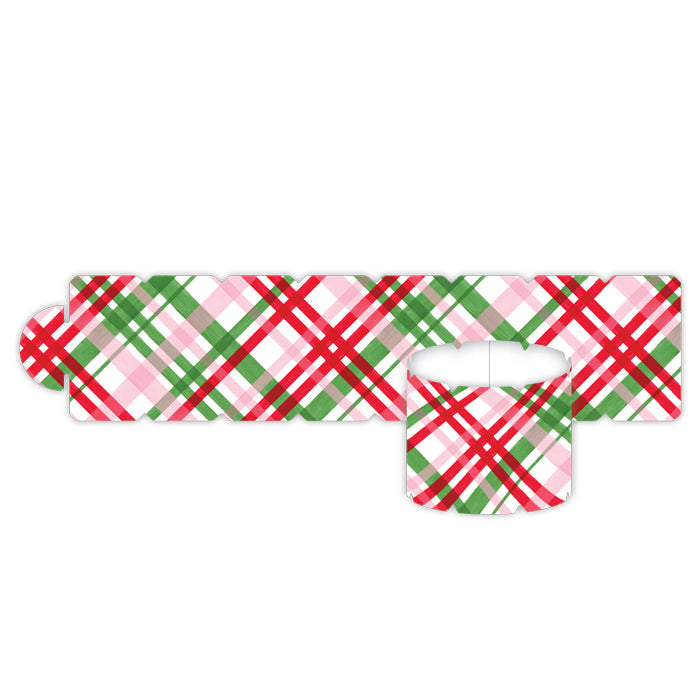 Red Pink and Green Plaid Napkin Rings