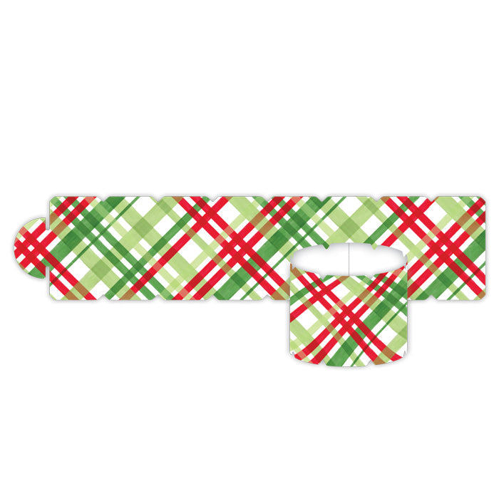 Red Green and Light Green Plaid Napkin Rings