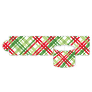 Red Green and Light Green Plaid Napkin Rings
