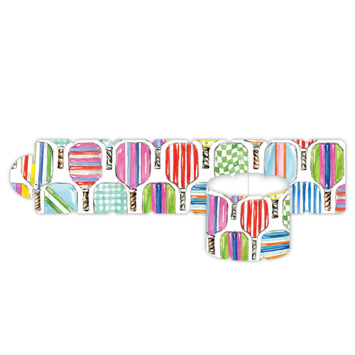 Hand Painted Colorful Pickleball Paddles Napkin Rings