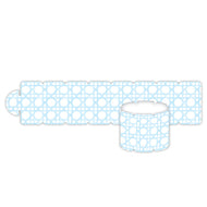 Cane Trellis Pattern Light Blue Napkin Rings