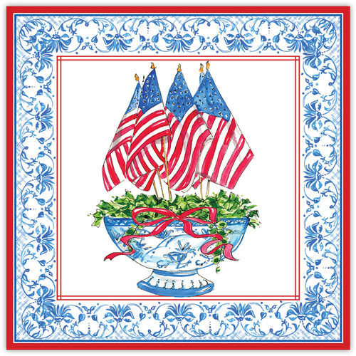 RosanneBeck Collections Flags in Chinoiserie Planter Placemat - Thumbnail 2