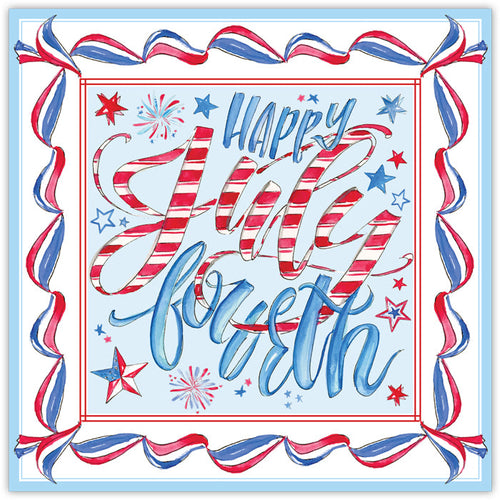 Happy July Fourth Streamers Square Placemat