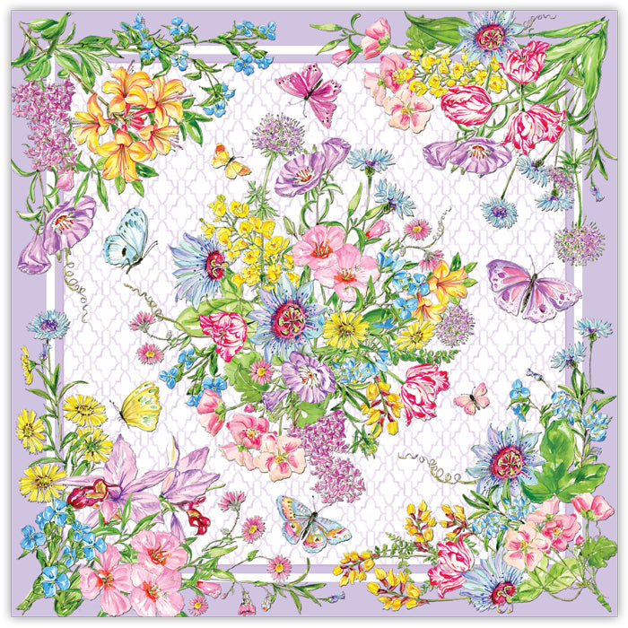 Lavender Botanical Florals & Butterflies Square Placemat