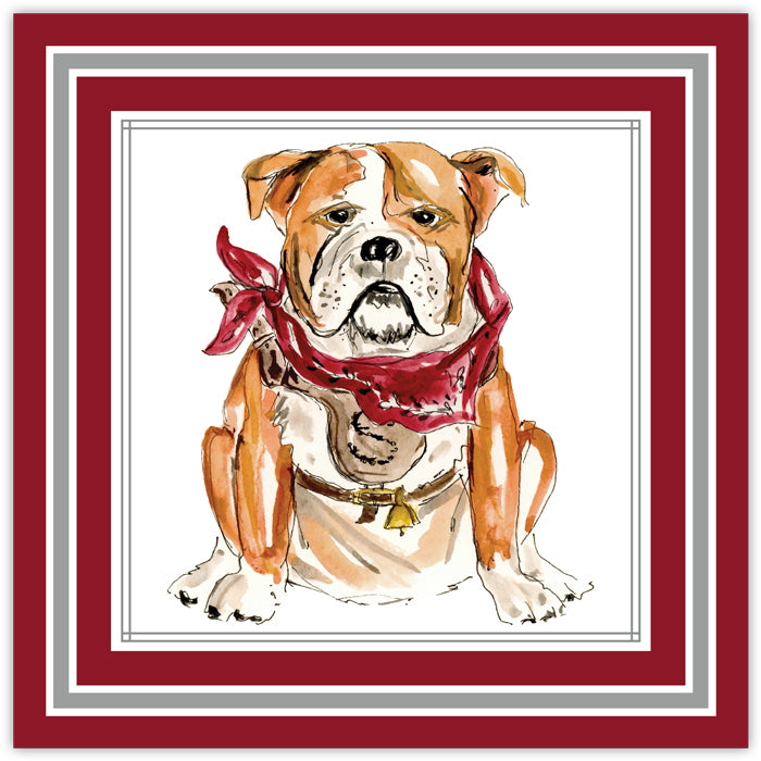 Maroon And Gray Bulldog Square Placemats