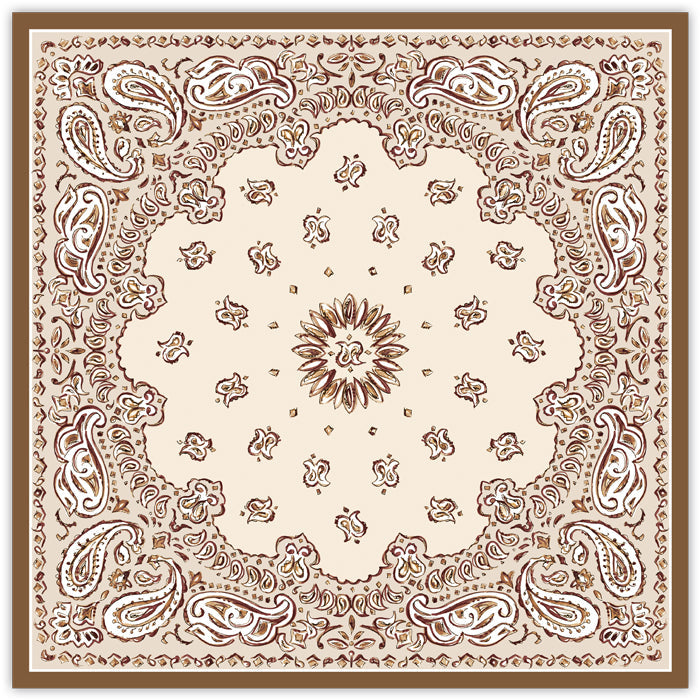 Hand Painted Brown Bandana Square Placemats
