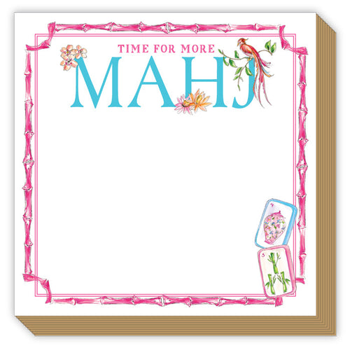 Time For More Mahj Pink Bamboo Tiles Luxe Notepad