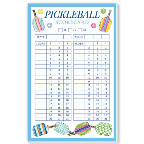 Pickleball Scorecard Blue Border Large Notepad