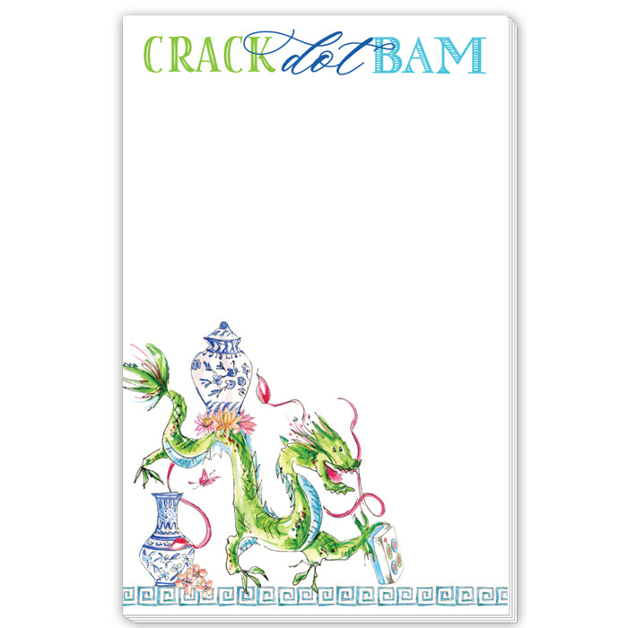 Crack Dot Bam Mahjong Dragon Large Notepad