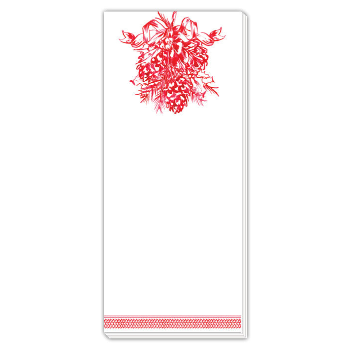 Red Christmas Toile Skinny Pad