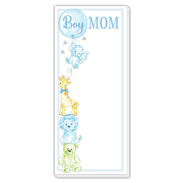 Hand Painted Boy Mom Stuffies With Balloon Skinny Notepad