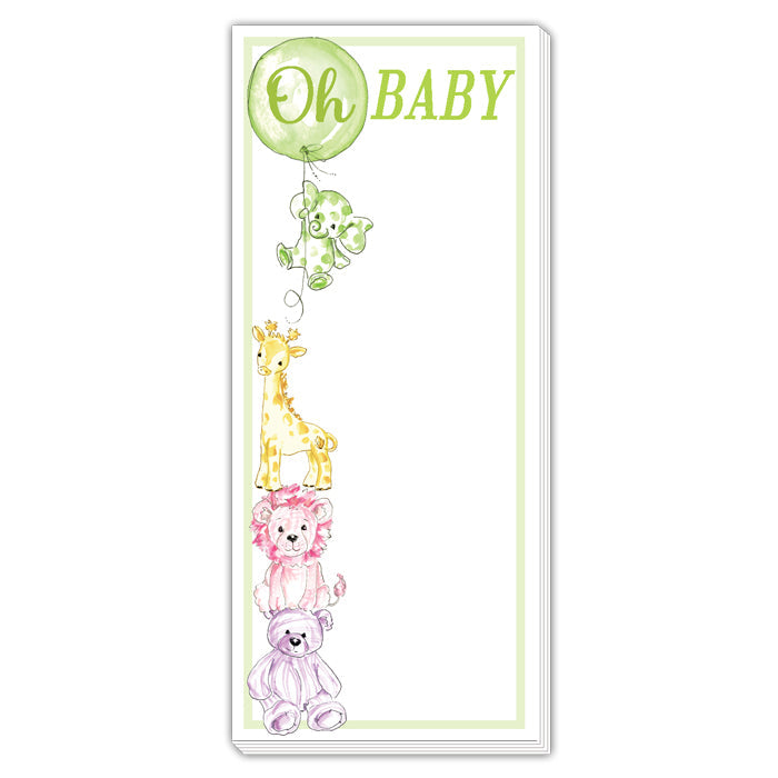 Green Oh Baby Stuffies With Balloon Skinny Notepad