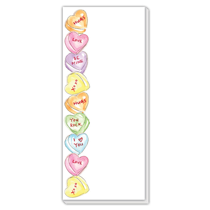 Colorful Candy Conversation Hearts Skinny Notepad