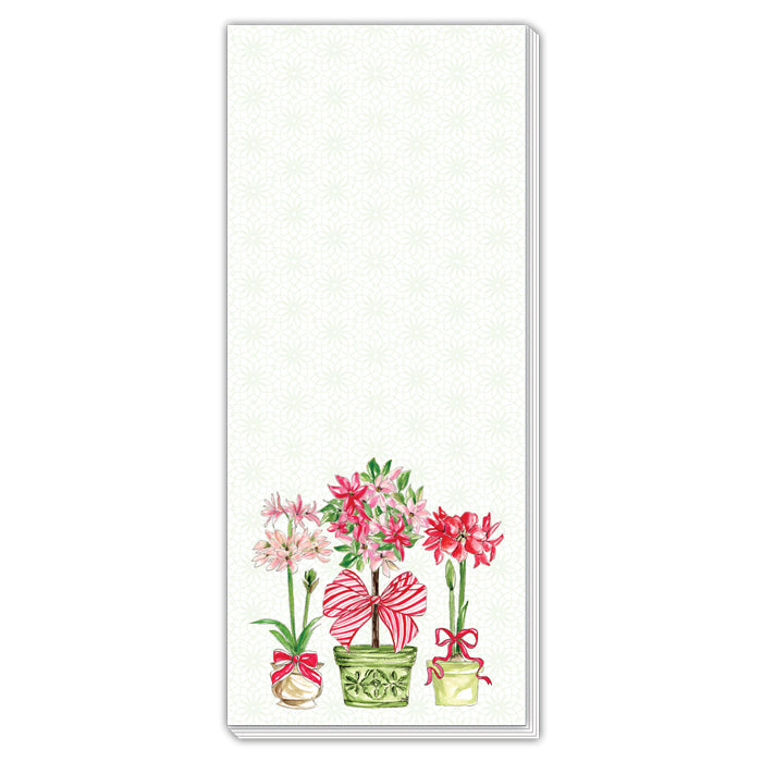 Christmas Poinsettia and Amaryllis Skinny Notepad
