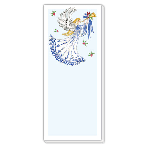 Blue Angel With Trumpet Skinny Notepad