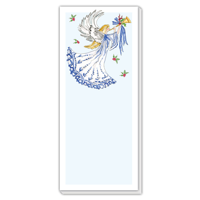 Blue Angel With Trumpet Skinny Notepad