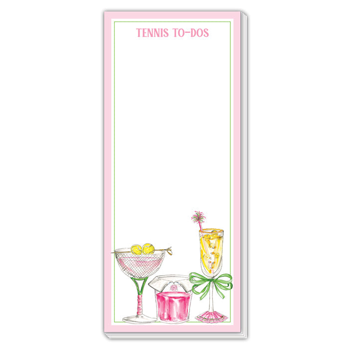 Tennis Cocktails Tennis To-Dos Skinny Notepad