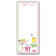 Tennis Cocktails Tennis To-Dos Skinny Notepad