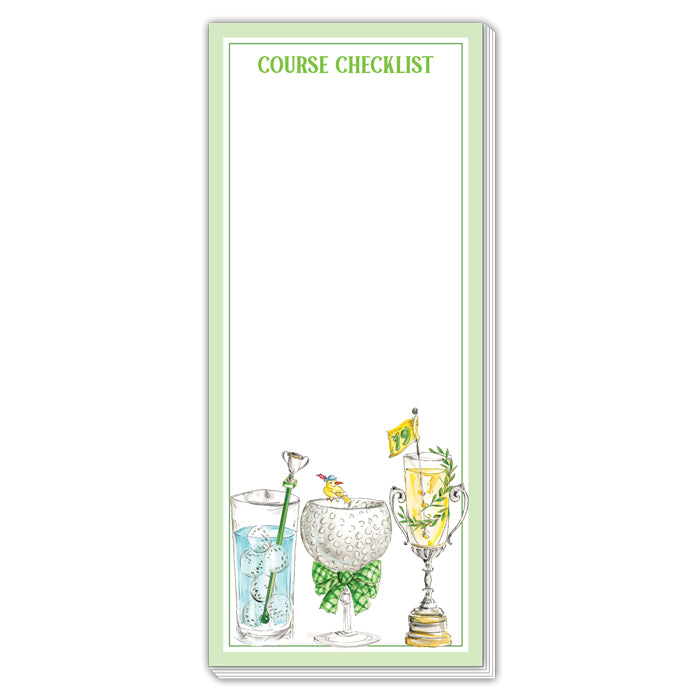 Golf Cocktails Course Checklist Skinny Notepad