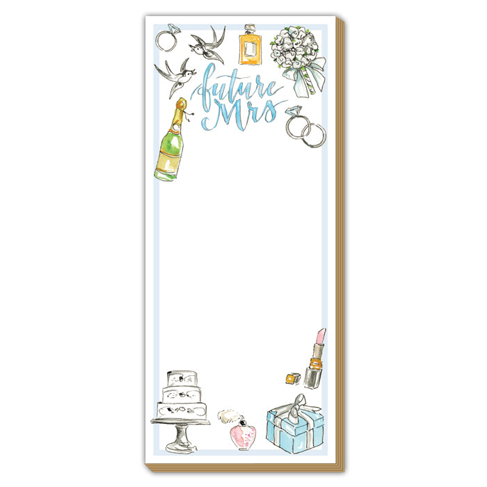Hand painted Future Mrs. with Bridal Icons Luxe Skinny Pad