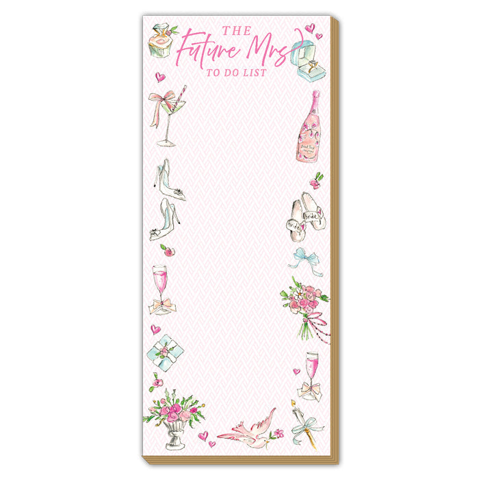 The Future Mrs. To Do List Pink Wedding Luxe Skinny Pad