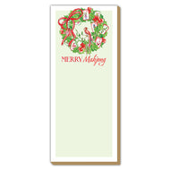 Merry Mahjong Wreath Luxe Skinny Notepad
