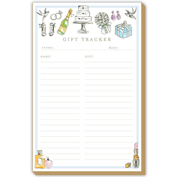 Gift Tracker with Bridal Icons Luxe Large Notepad