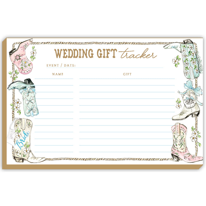 Western Wedding Gift Tracker Luxe Large Notepad